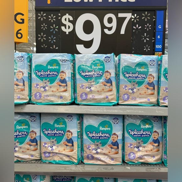 NEW Unisex Pampers Splashers Disposable Swim Pants Diapers M Medium Kids Babies - Picture 6 of 6